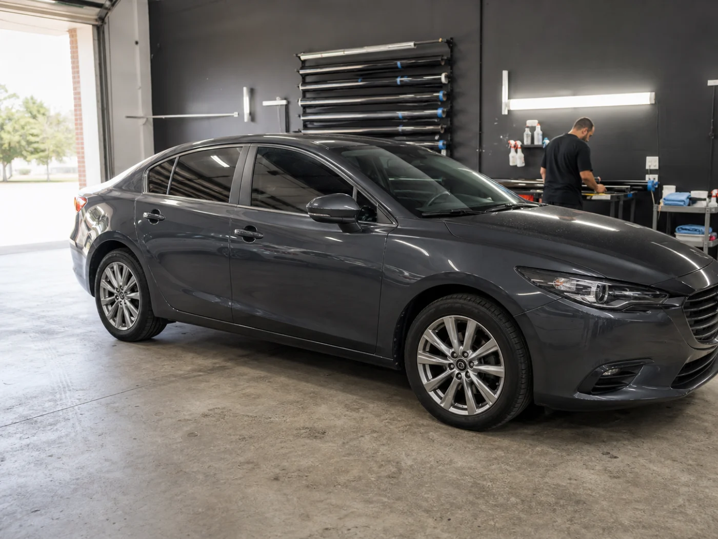 A finished vehicle in the Portland tint shop
